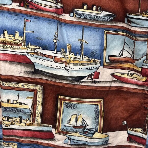 Reyn Spooner Shirt Large American Classics Mens Boats Nautical Short Sleeve x26 - Picture 3 of 6